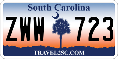 SC license plate ZWW723