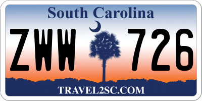 SC license plate ZWW726