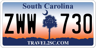 SC license plate ZWW730