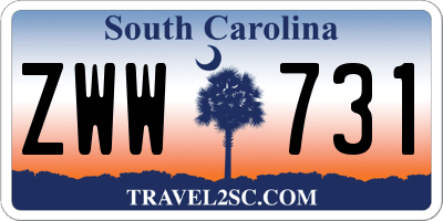 SC license plate ZWW731