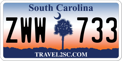 SC license plate ZWW733