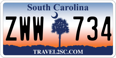 SC license plate ZWW734
