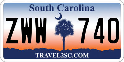 SC license plate ZWW740