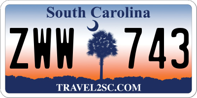 SC license plate ZWW743