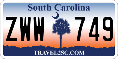 SC license plate ZWW749