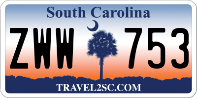 SC license plate ZWW753