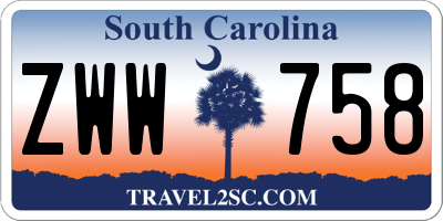 SC license plate ZWW758