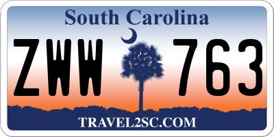 SC license plate ZWW763