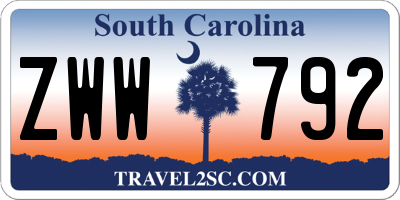 SC license plate ZWW792