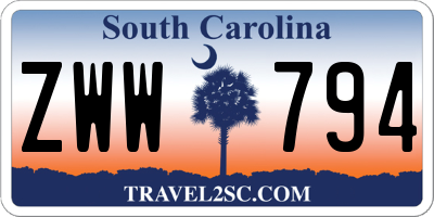 SC license plate ZWW794