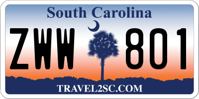 SC license plate ZWW801