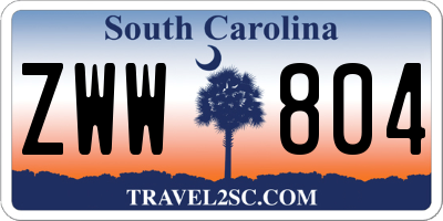 SC license plate ZWW804