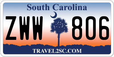 SC license plate ZWW806