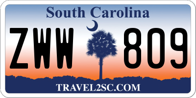 SC license plate ZWW809