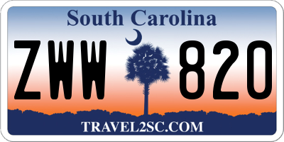 SC license plate ZWW820