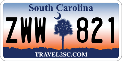 SC license plate ZWW821