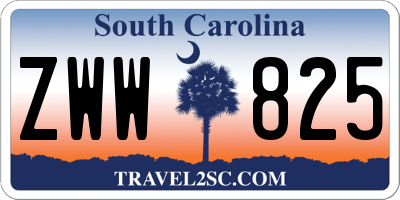 SC license plate ZWW825