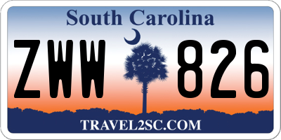 SC license plate ZWW826