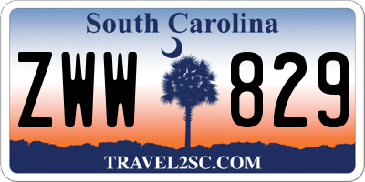 SC license plate ZWW829