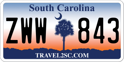 SC license plate ZWW843