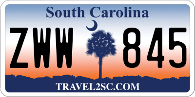 SC license plate ZWW845