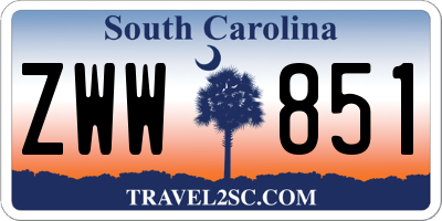 SC license plate ZWW851
