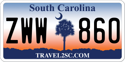 SC license plate ZWW860