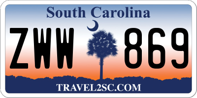 SC license plate ZWW869