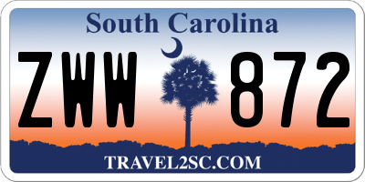 SC license plate ZWW872