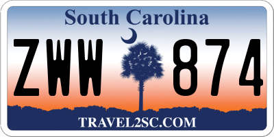 SC license plate ZWW874