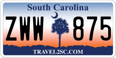SC license plate ZWW875