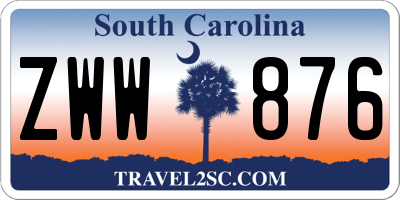 SC license plate ZWW876