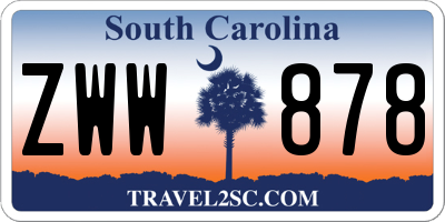 SC license plate ZWW878