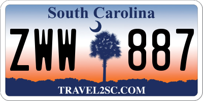 SC license plate ZWW887