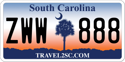 SC license plate ZWW888