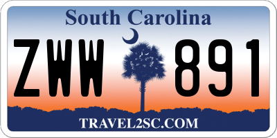 SC license plate ZWW891