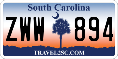 SC license plate ZWW894