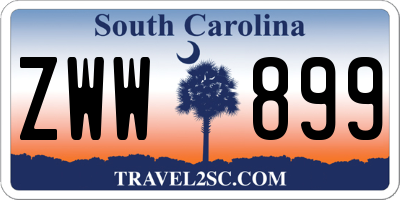 SC license plate ZWW899