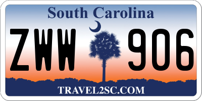 SC license plate ZWW906