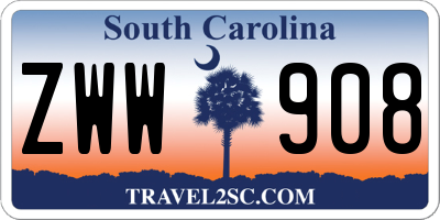 SC license plate ZWW908