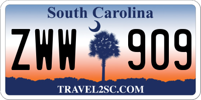 SC license plate ZWW909