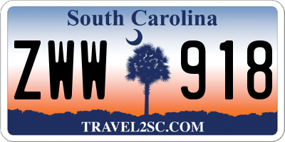 SC license plate ZWW918