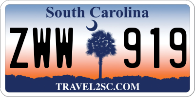 SC license plate ZWW919