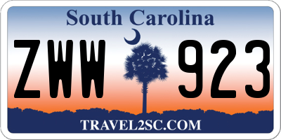 SC license plate ZWW923