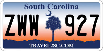 SC license plate ZWW927