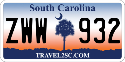 SC license plate ZWW932