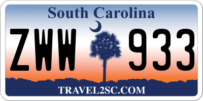 SC license plate ZWW933