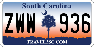 SC license plate ZWW936
