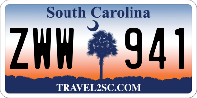 SC license plate ZWW941
