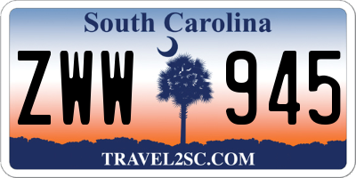 SC license plate ZWW945